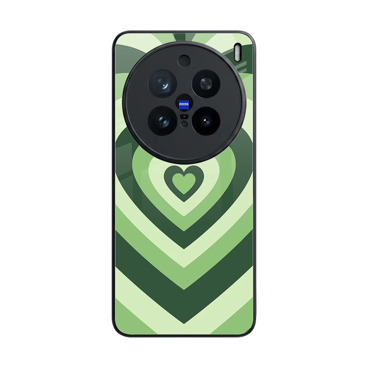 Y2K Green Hearts back phone cover | glass case for vivo x200 pro