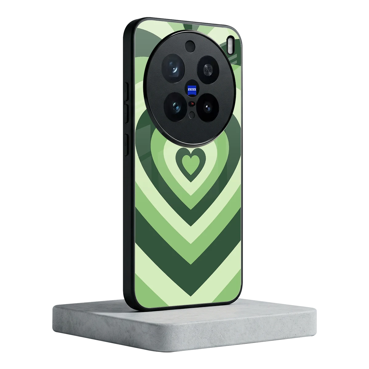 Y2K Green Hearts vivo x200 pro mobile cover | shockproof glass phone case