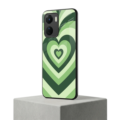 Y2K Green Hearts vivo y16 mobile cover | shockproof glass phone case