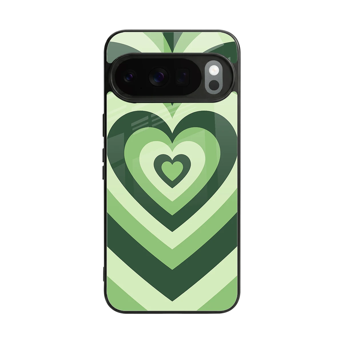 Y2K Green Hearts back phone cover | glass case for google pixel 10 pro