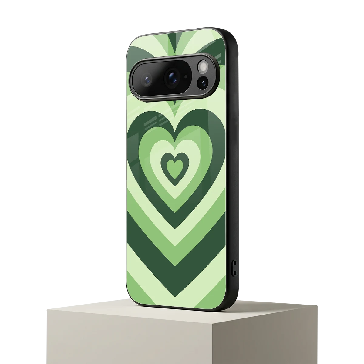 Y2K Green Hearts google pixel 10 pro mobile cover | shockproof glass phone case
