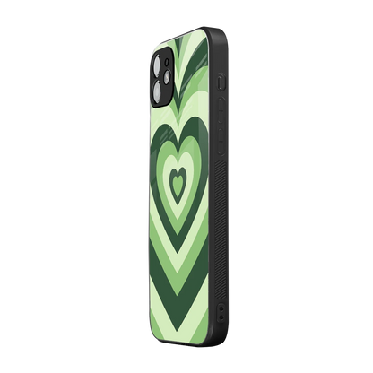 Y2K Green Hearts iphone 11 mobile cover | shockproof glass phone case