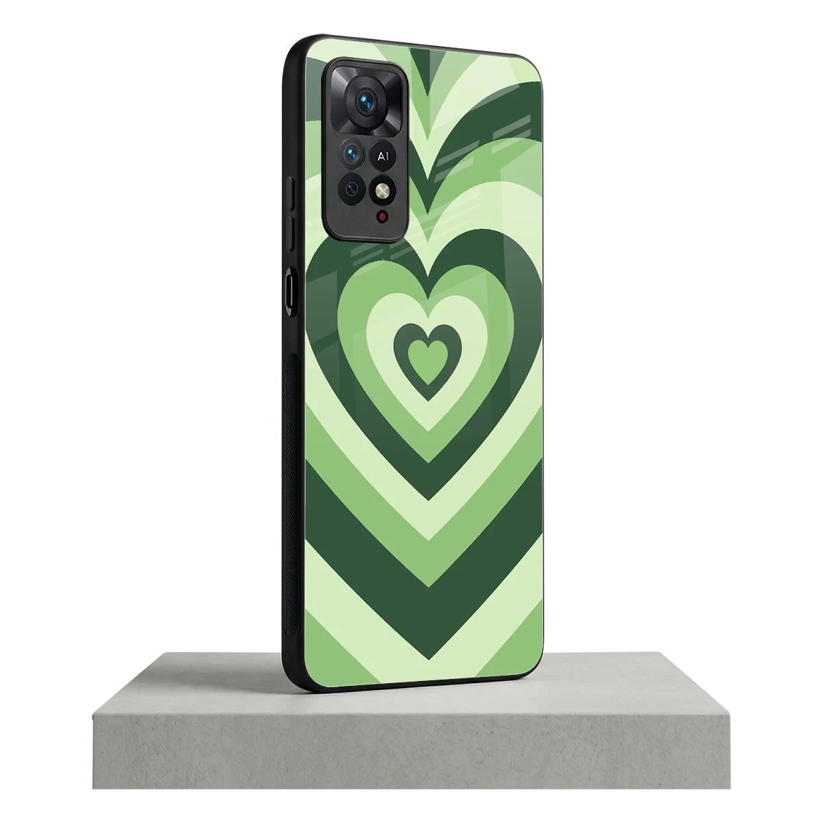 Y2K Green Hearts redmi note 11 pro mobile cover | shockproof glass phone case