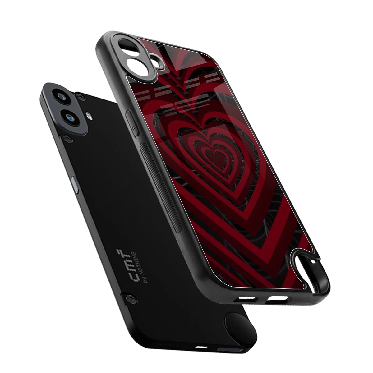 Y2K Hearts X Spider sleek cmf nothing phone 1 cover with tempered glass back and TPU edges