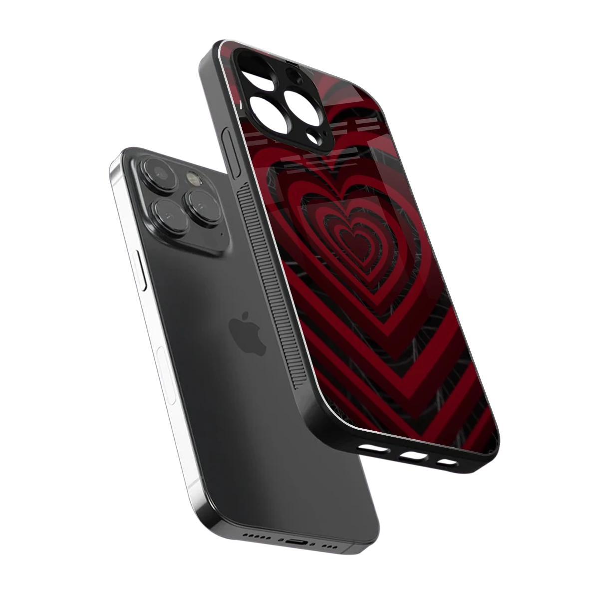 Y2K Hearts X Spider sleek iphone 13 pro cover with tempered glass back and TPU edges