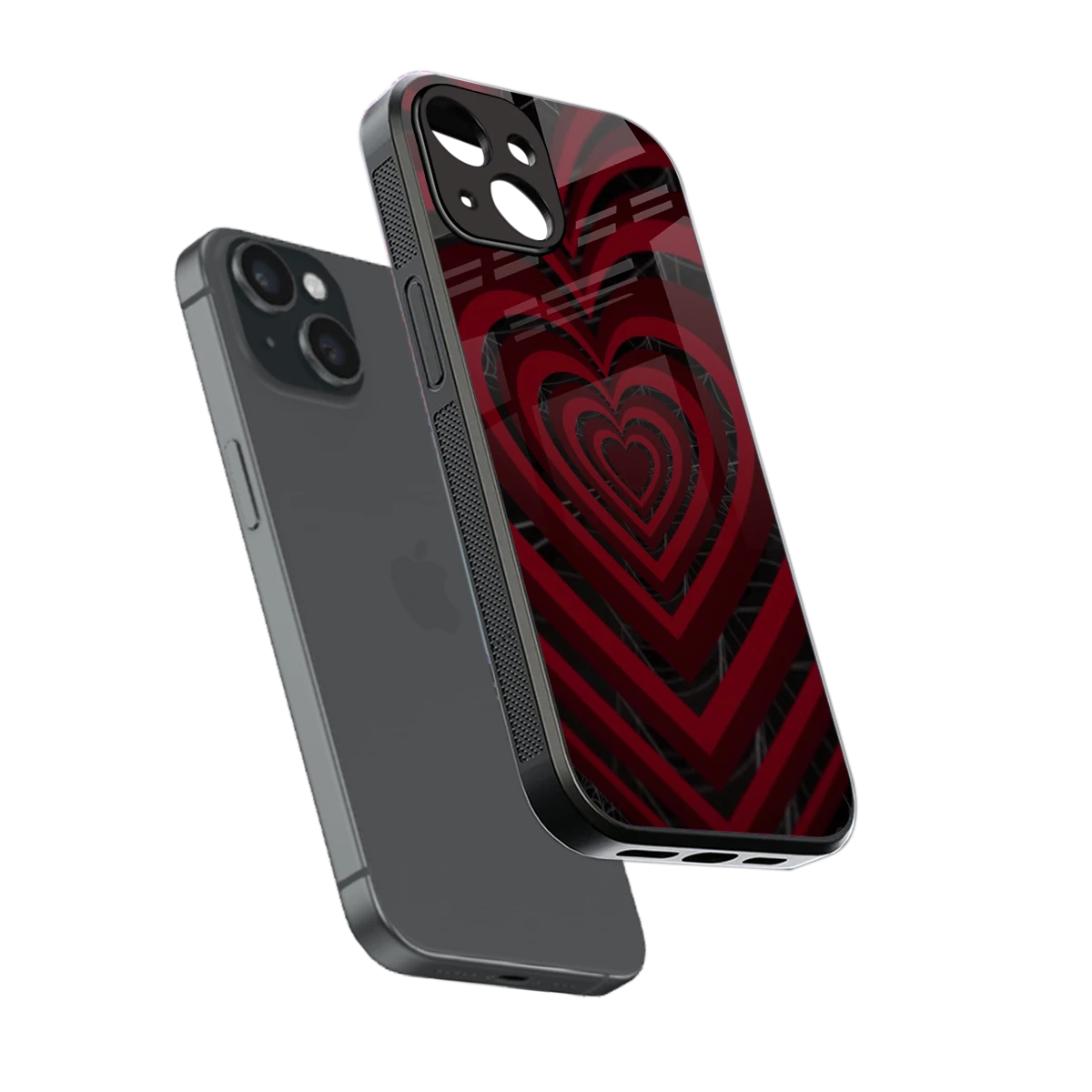 Y2K Hearts X Spider sleek iphone 13 cover with tempered glass back and TPU edges
