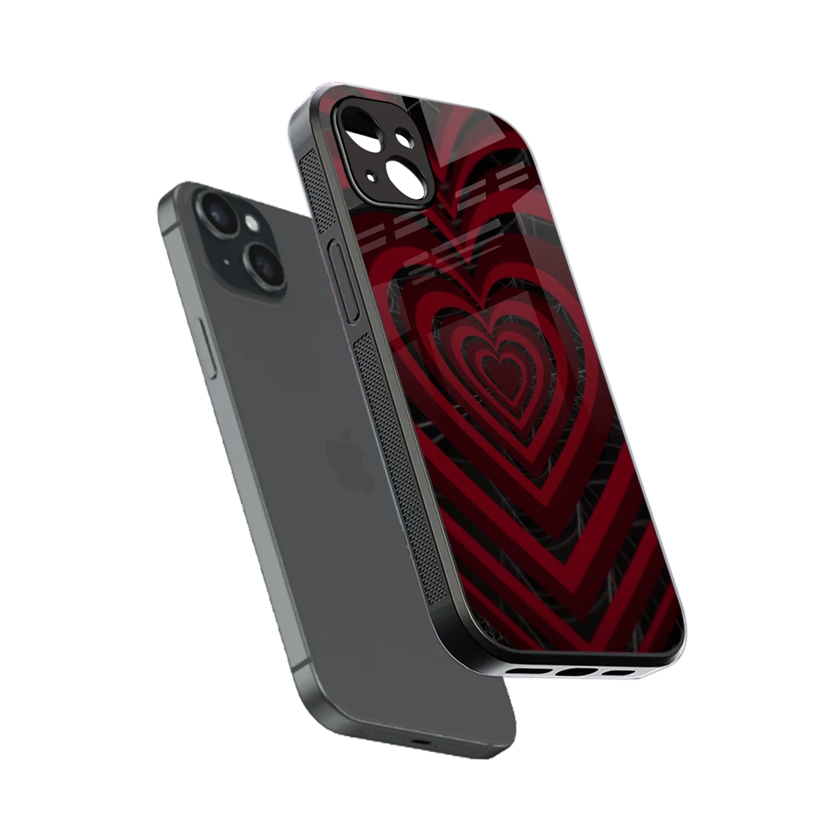 Y2K Hearts X Spider sleek iphone 14 plus cover with tempered glass back and TPU edges