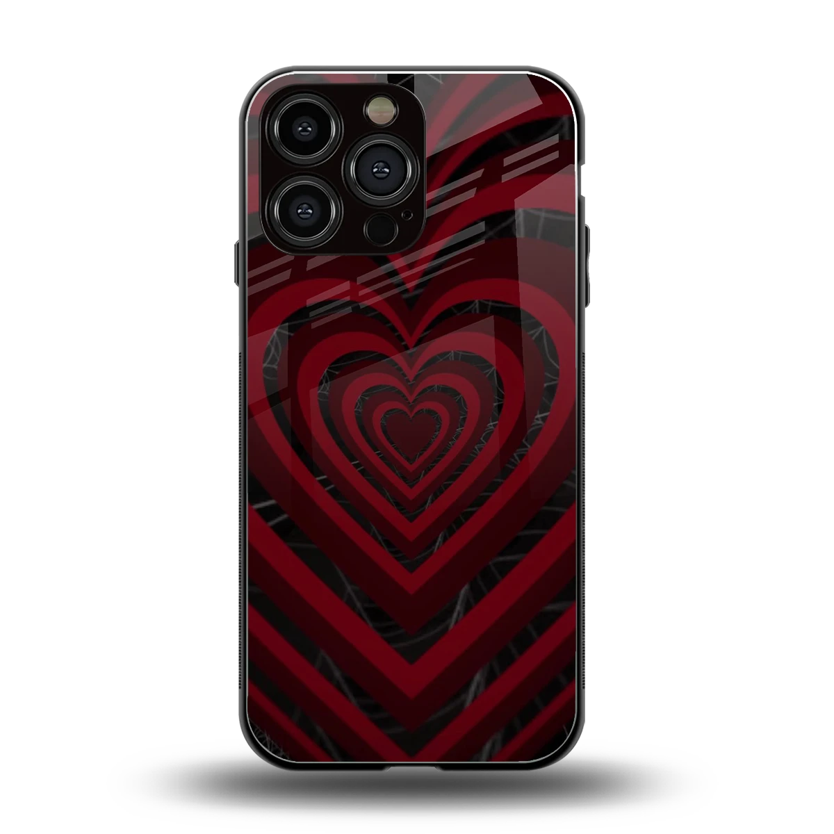 Y2K Hearts X Spider back phone cover | glass case for iphone 15 pro max