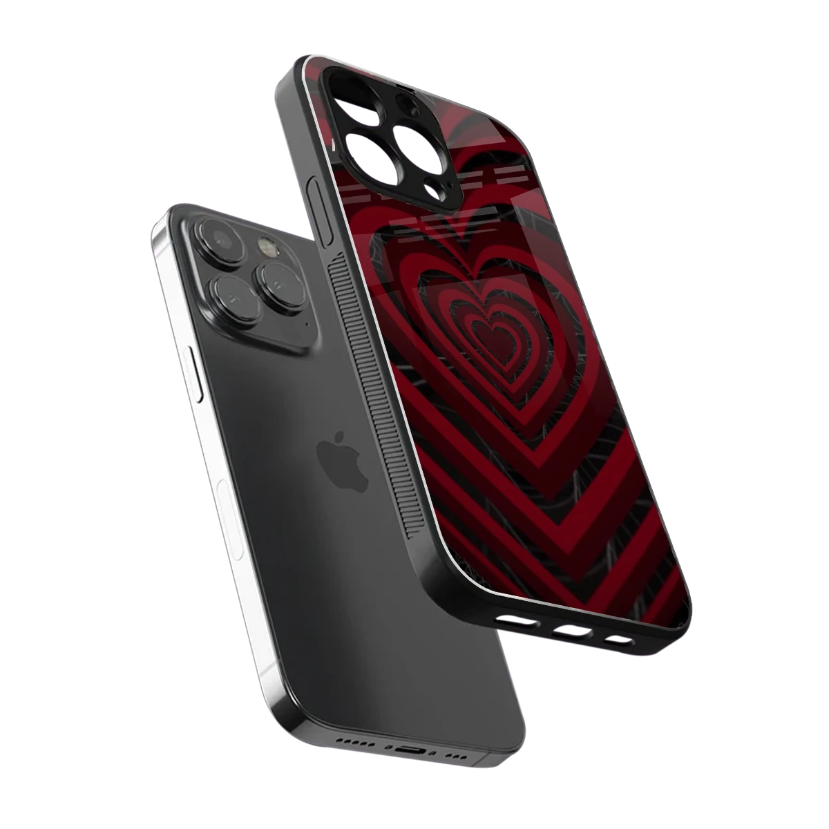 Y2K Hearts X Spider sleek iphone 15 pro max cover with tempered glass back and TPU edges
