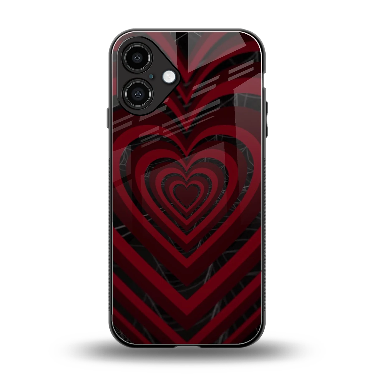 Y2K Hearts X Spider back phone cover | glass case for iphone 16 plus
