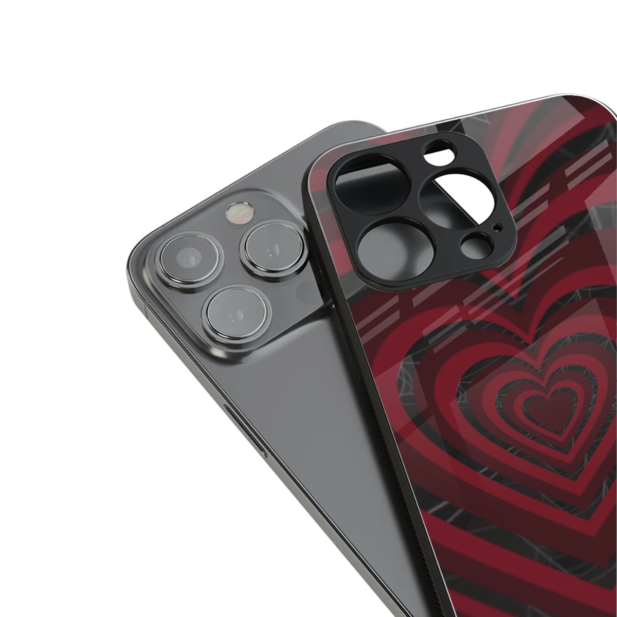 Y2K Hearts X Spider Phone Case for Iphone 16 | Glass Case