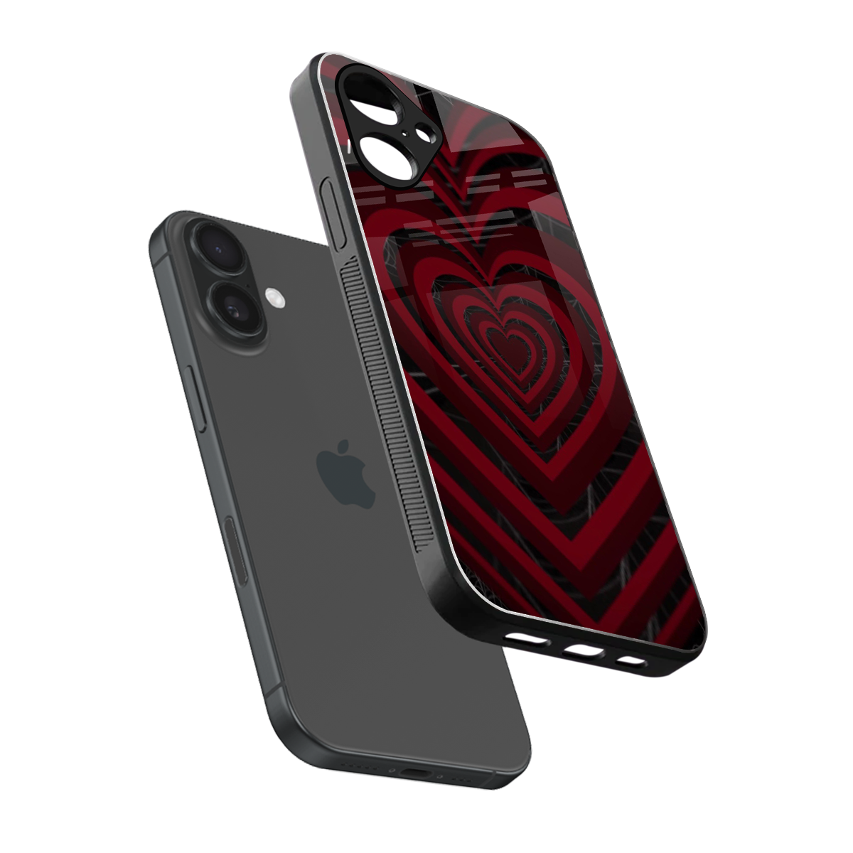 Y2K Hearts X Spider Phone Case for Iphone 16 | Glass Case
