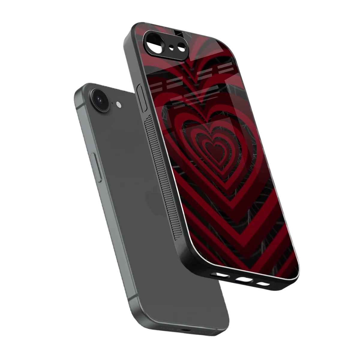 Y2K Hearts X Spider sleek iphone 17e cover with tempered glass back and TPU edges