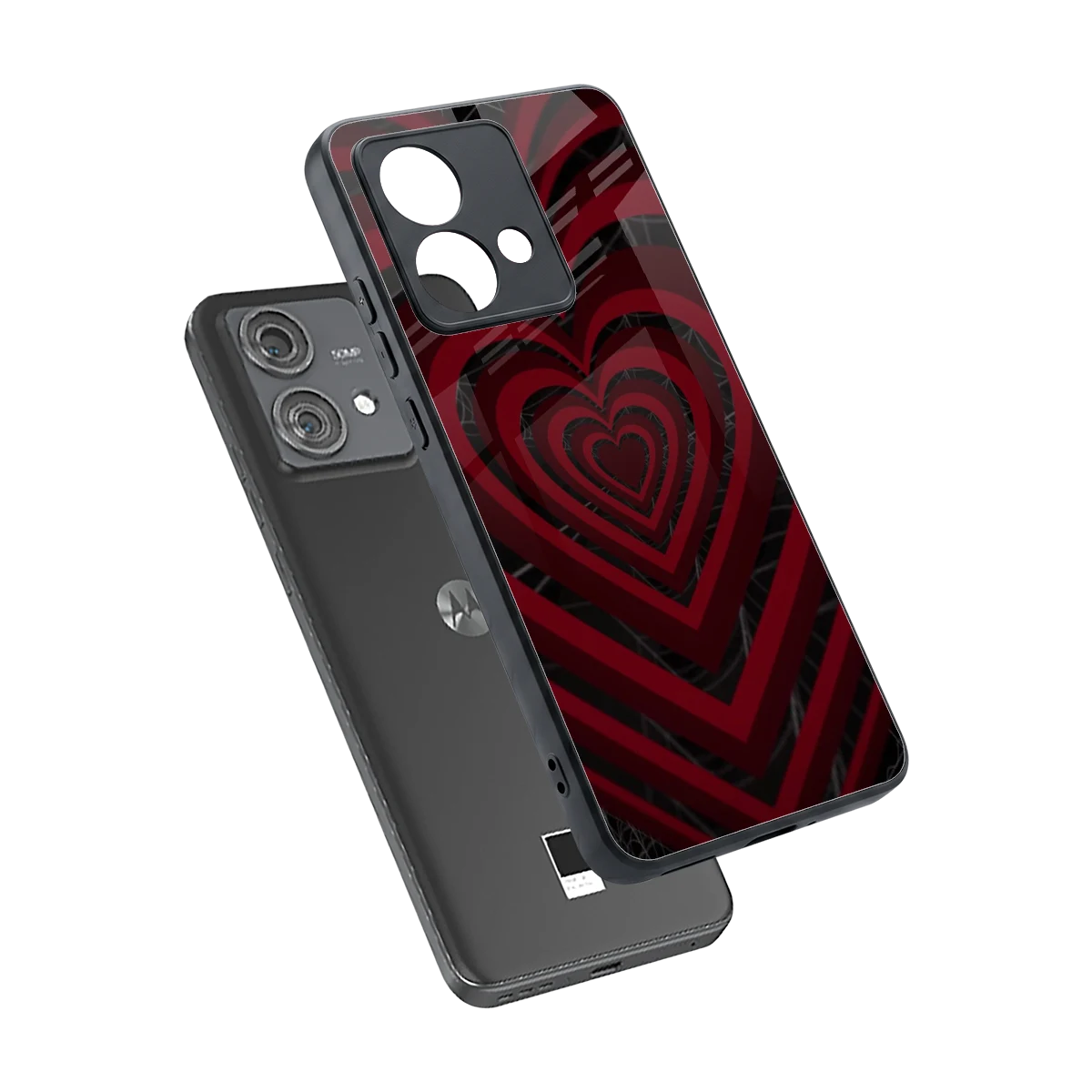 Y2K Hearts X Spider sleek motorola edge 40 neo 5g cover with tempered glass back and TPU edges