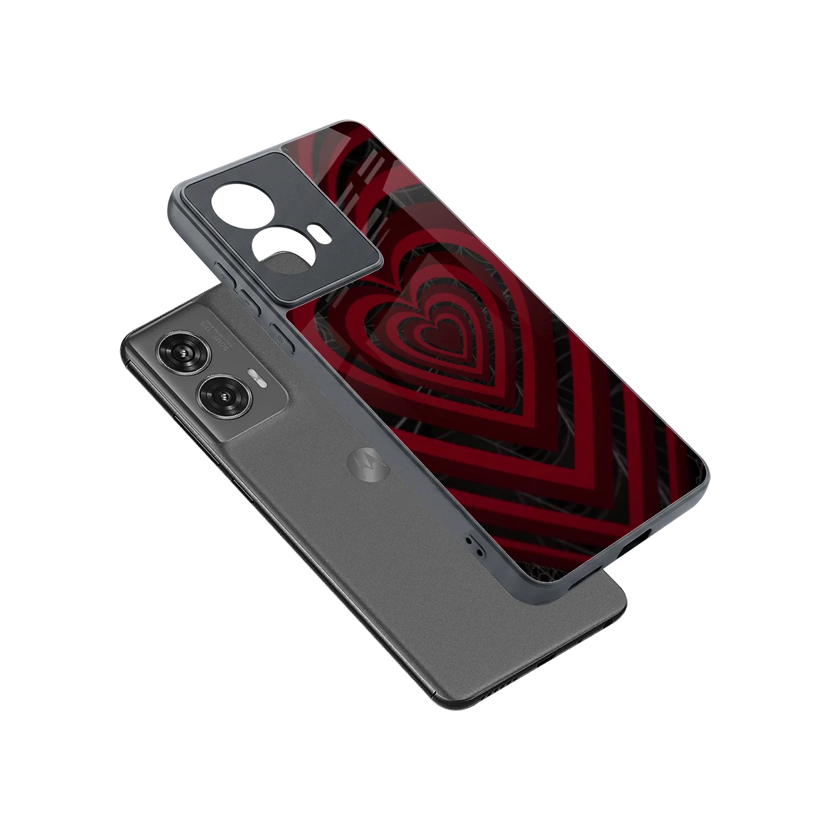 Y2K Hearts X Spider sleek motorola edge 50 fusion cover with tempered glass back and TPU edges