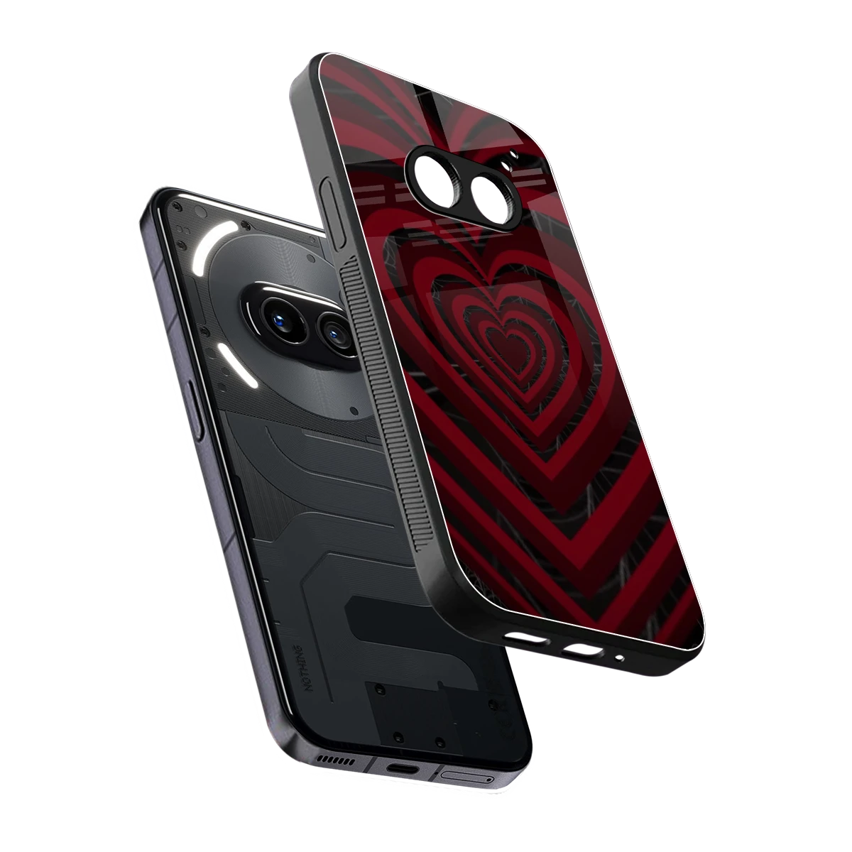 Y2K Hearts X Spider sleek nothing phone 2a cover with tempered glass back and TPU edges