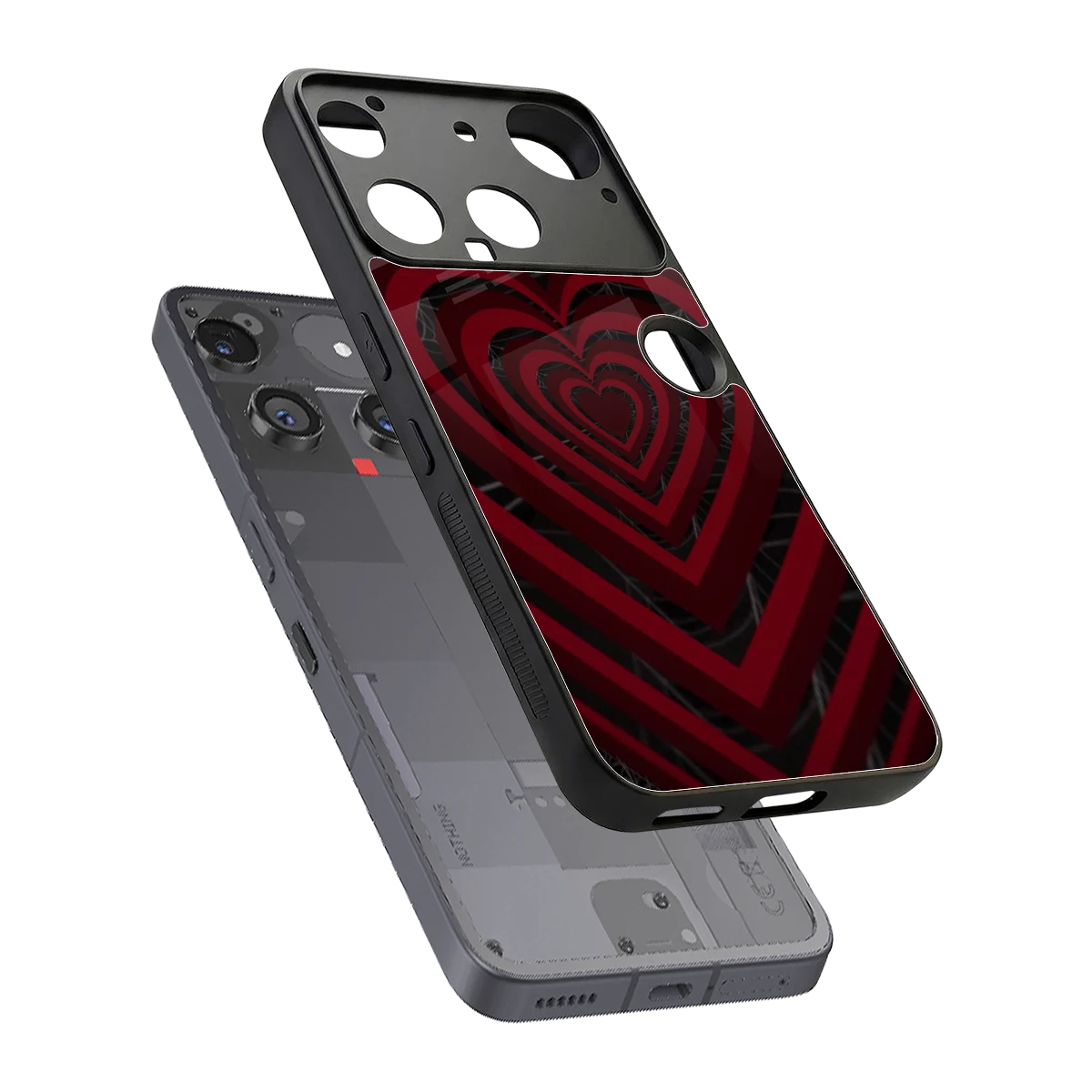 Y2K Hearts X Spider sleek nothing phone 3 cover with tempered glass back and TPU edges