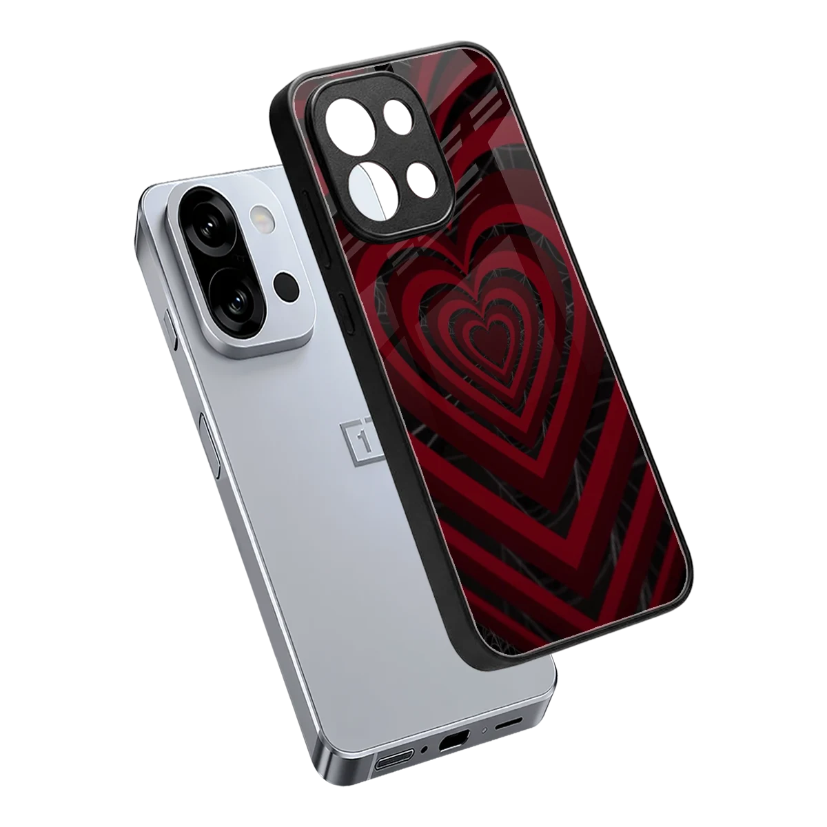 Y2K Hearts X Spider sleek oneplus 13s cover with tempered glass back and TPU edges