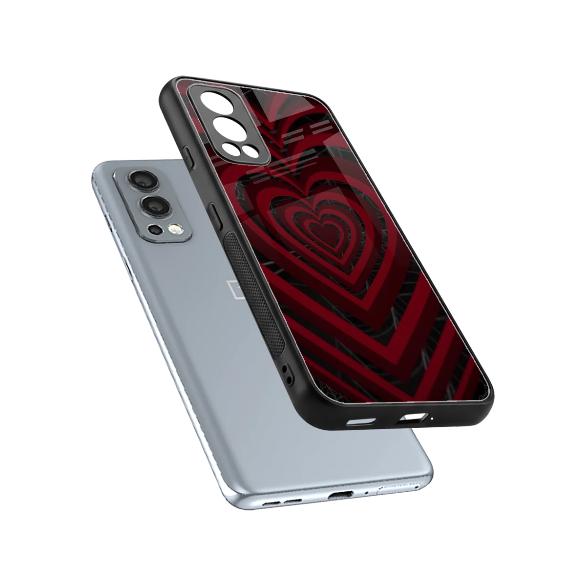 Y2K Hearts X Spider sleek oneplus nord 2 cover with tempered glass back and TPU edges