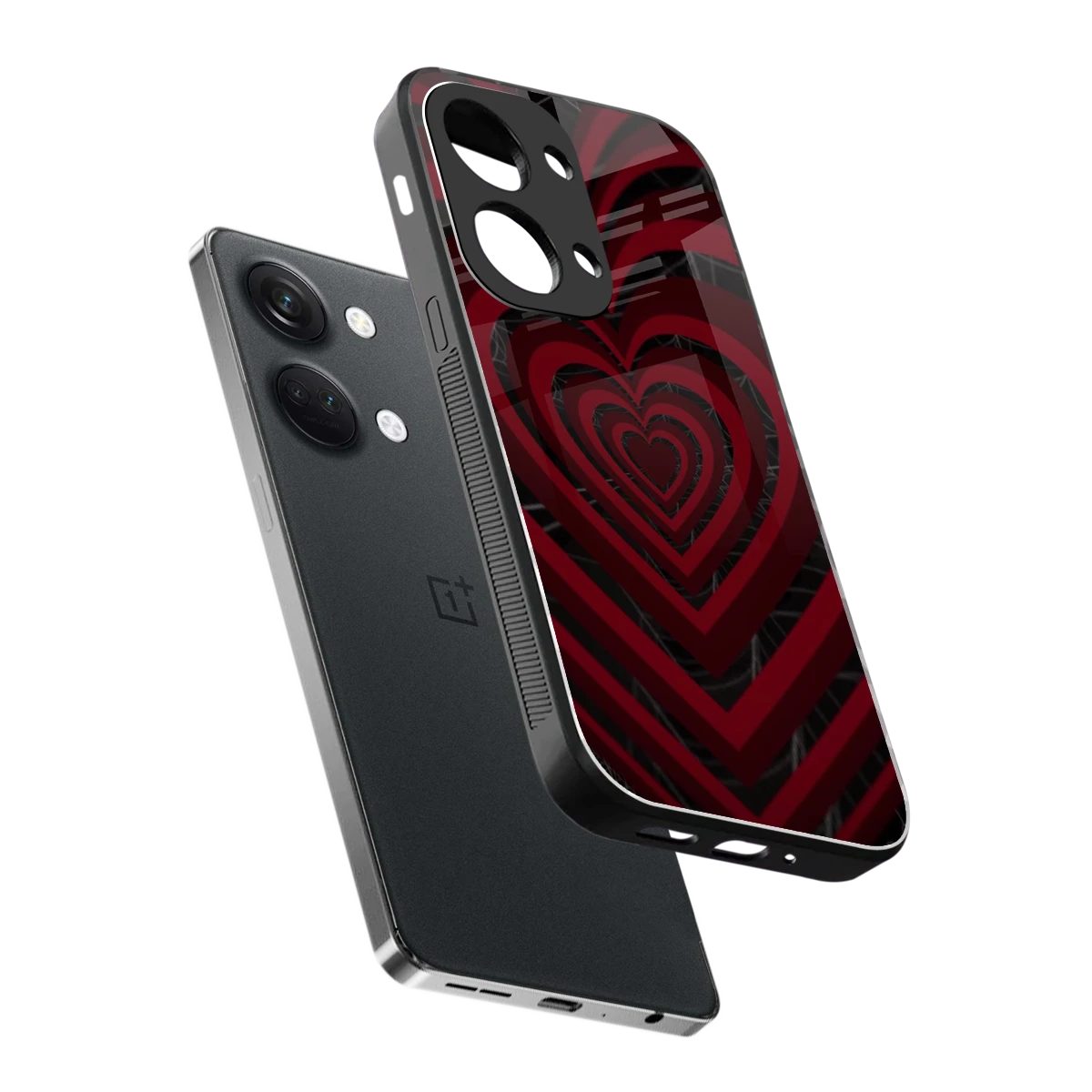Y2K Hearts X Spider sleek oneplus nord 3 cover with tempered glass back and TPU edges