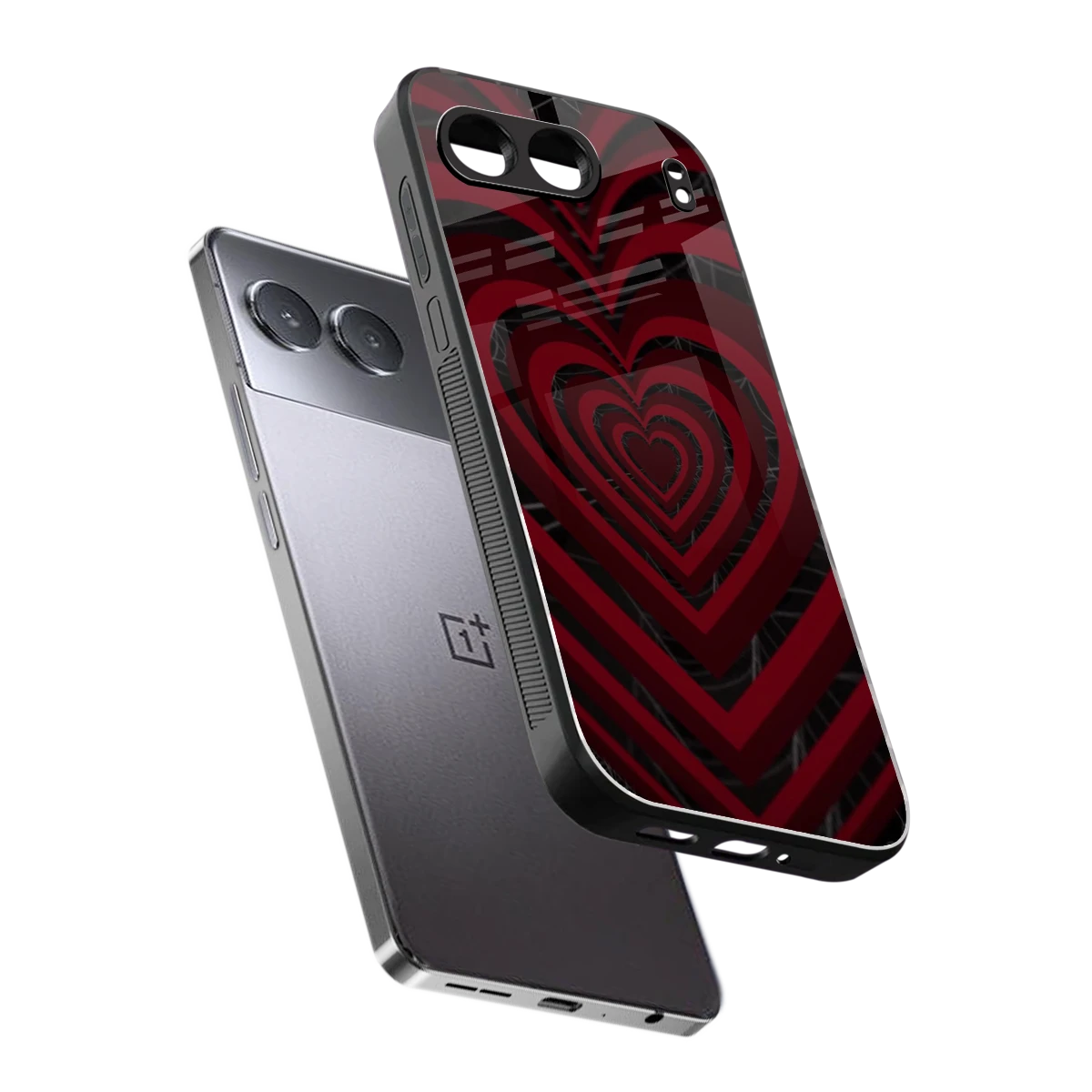 Y2K Hearts X Spider sleek oneplus nord 4 cover with tempered glass back and TPU edges