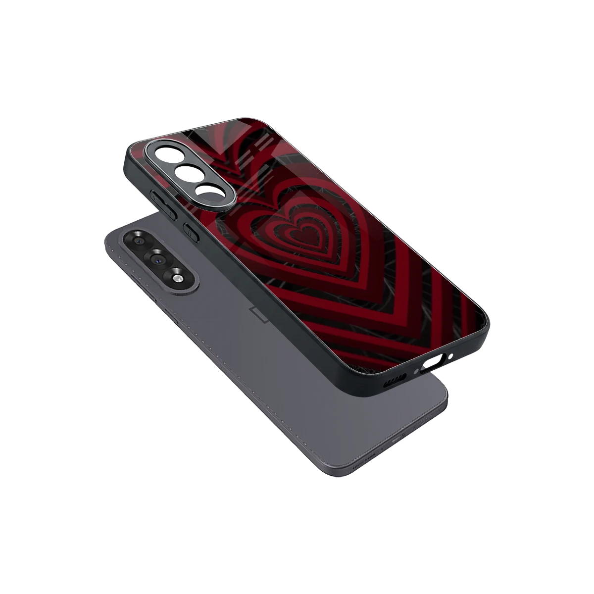 Y2K Hearts X Spider sleek oneplus nord 5 cover with tempered glass back and TPU edges