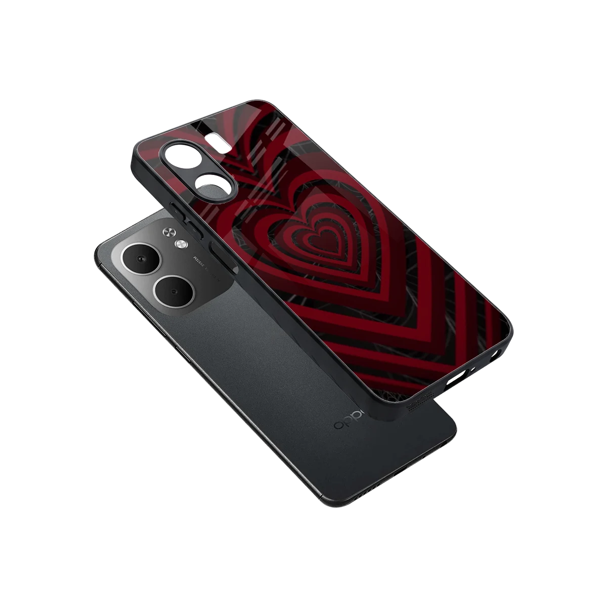 Y2K Hearts X Spider sleek oppo a5x 5g cover with tempered glass back and TPU edges