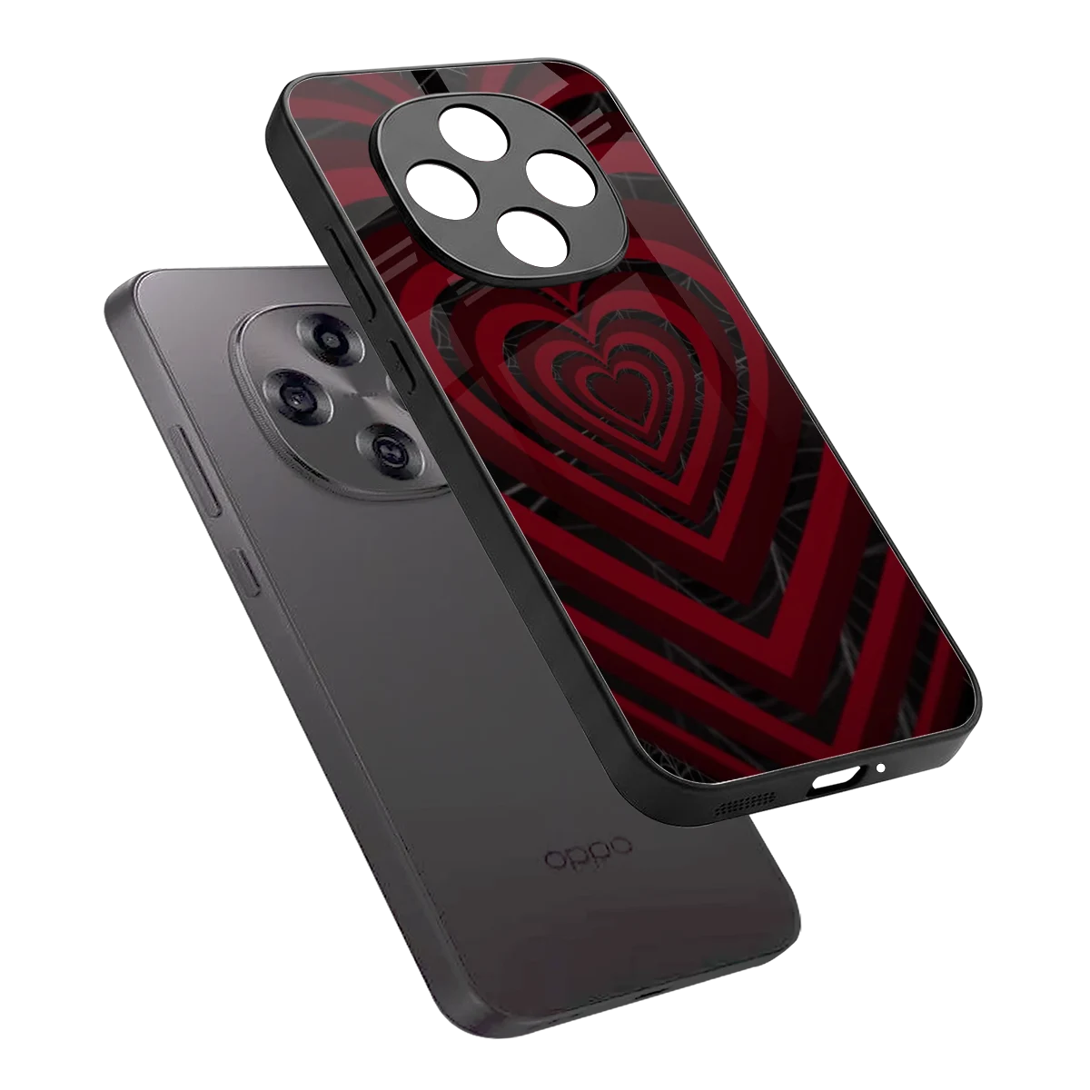 Y2K Hearts X Spider sleek oppo f31 pro 5g cover with tempered glass back and TPU edges