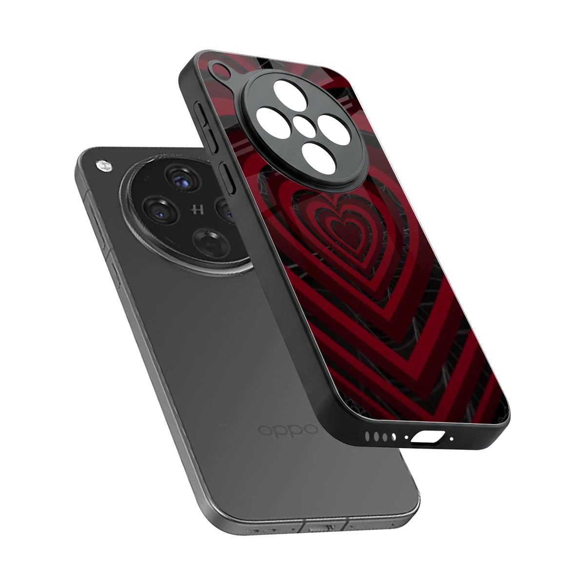 Y2K Hearts X Spider sleek oppo find x8 cover with tempered glass back and TPU edges