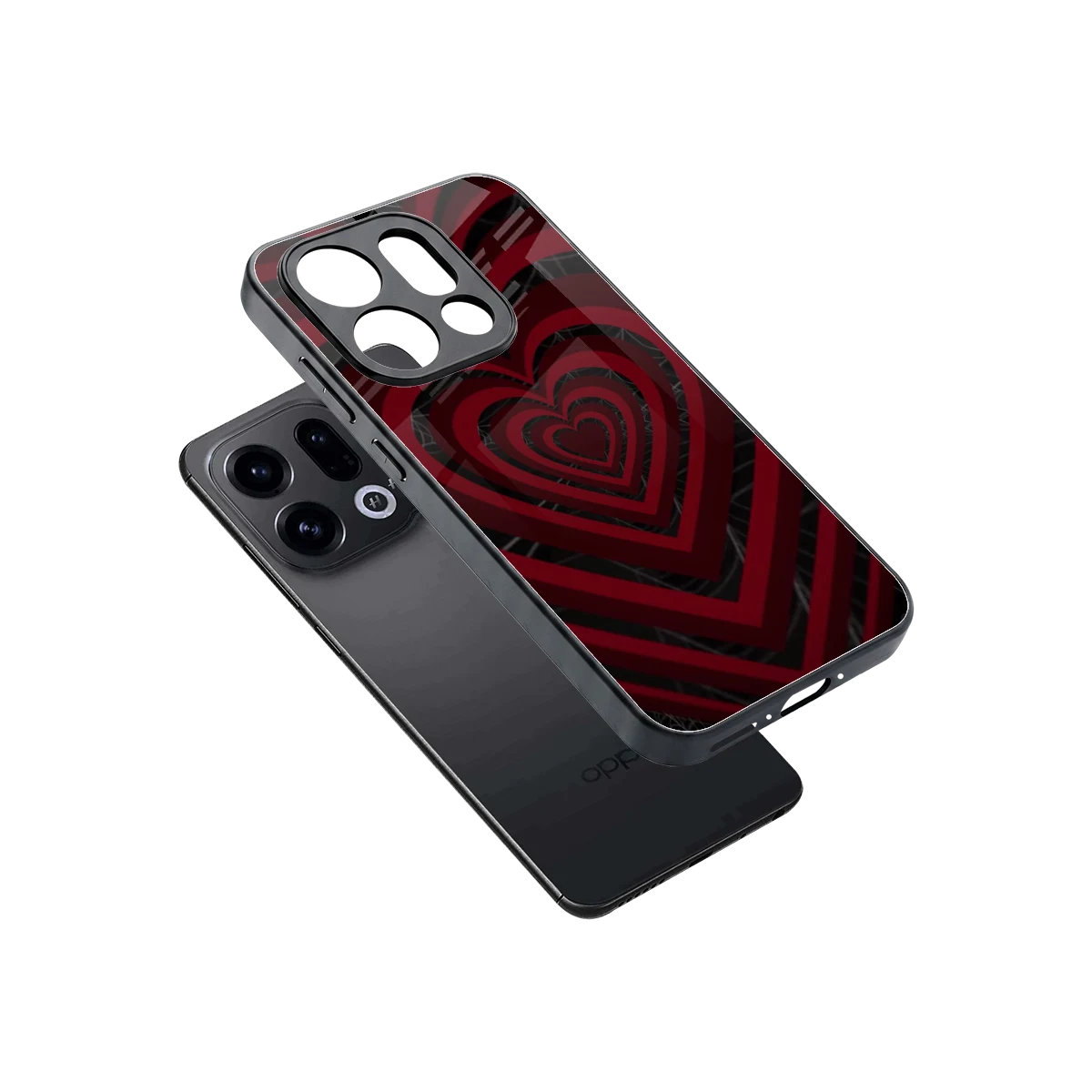 Y2K Hearts X Spider sleek oppo find x9 cover with tempered glass back and TPU edges