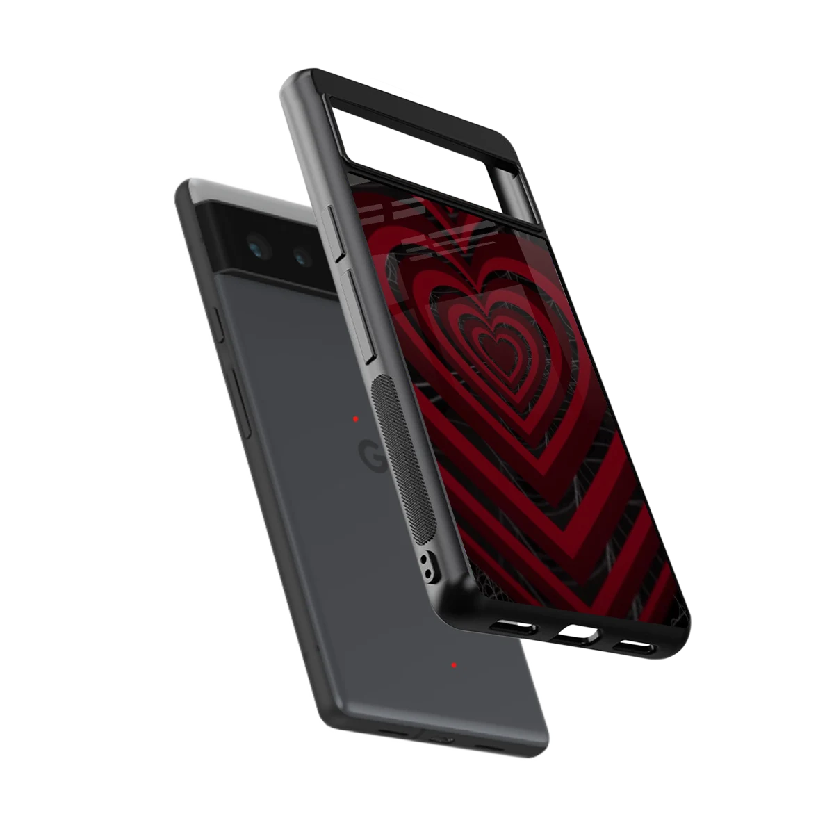 Y2K Hearts X Spider sleek google pixel 6a cover with tempered glass back and TPU edges