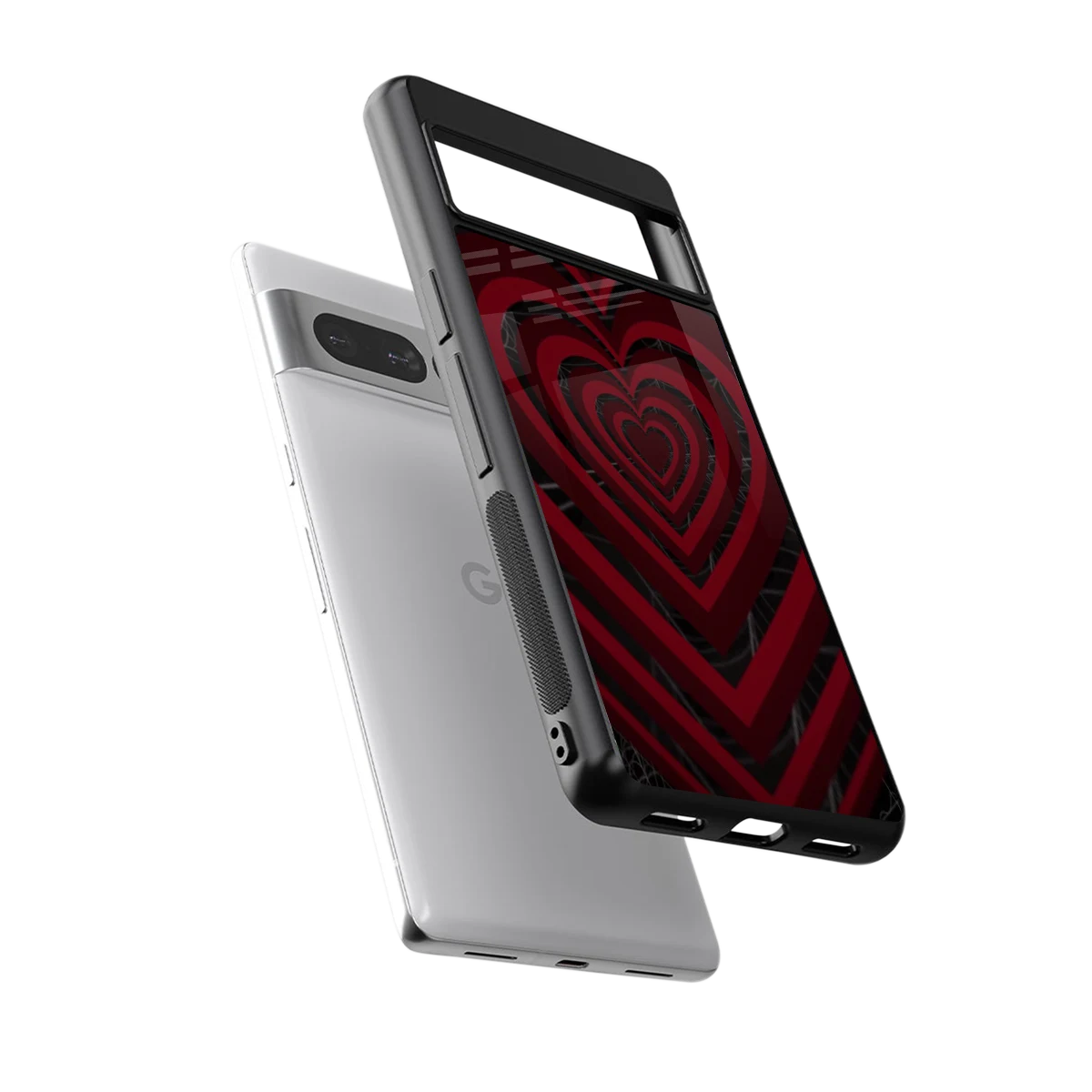 Y2K Hearts X Spider sleek google pixel 7 pro cover with tempered glass back and TPU edges