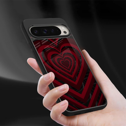 Y2K Hearts X Spider sleek google pixel 9 pro xl cover with tempered glass back and TPU edges