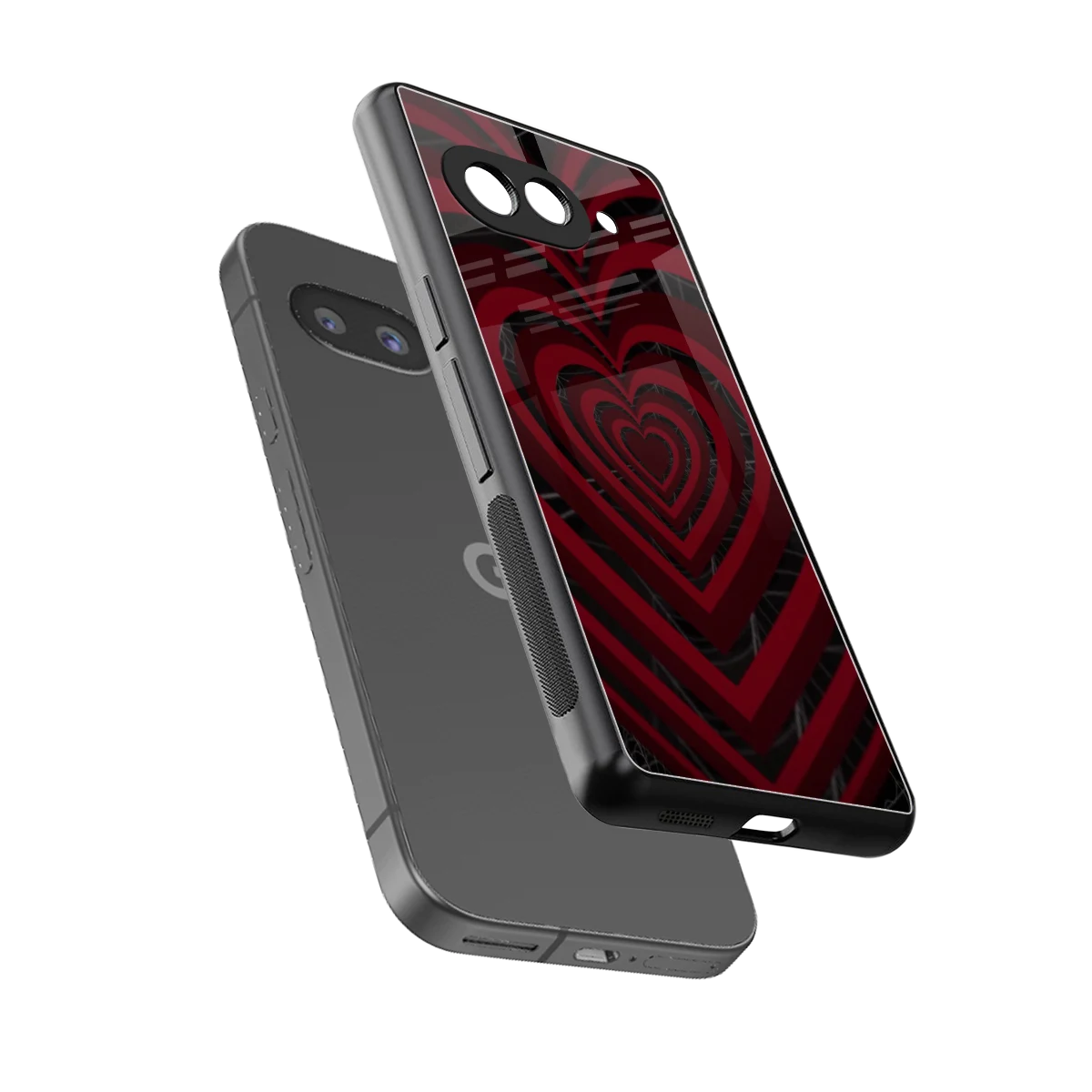 Y2K Hearts X Spider sleek google pixel 9a cover with tempered glass back and TPU edges