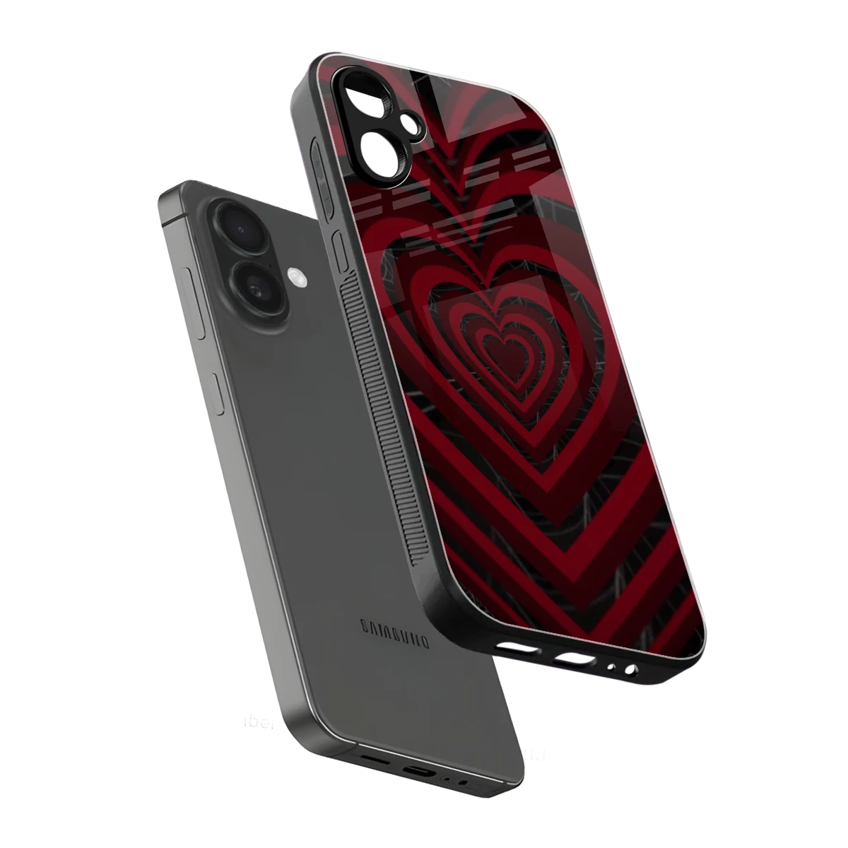 Y2K Hearts X Spider sleek samsung galaxy a06 5g cover with tempered glass back and TPU edges