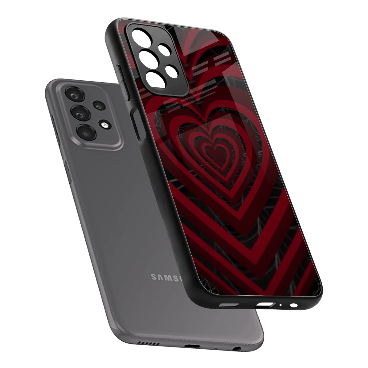 Y2K Hearts X Spider sleek samsung galaxy a23 cover with tempered glass back and TPU edges