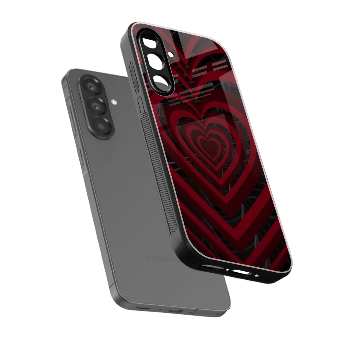 Y2K Hearts X Spider sleek samsung galaxy a37 5g cover with tempered glass back and TPU edges