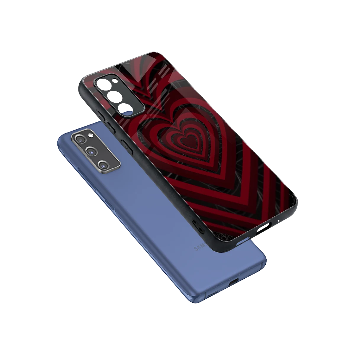 Y2K Hearts X Spider sleek samsung galaxy s20 fe cover with tempered glass back and TPU edges