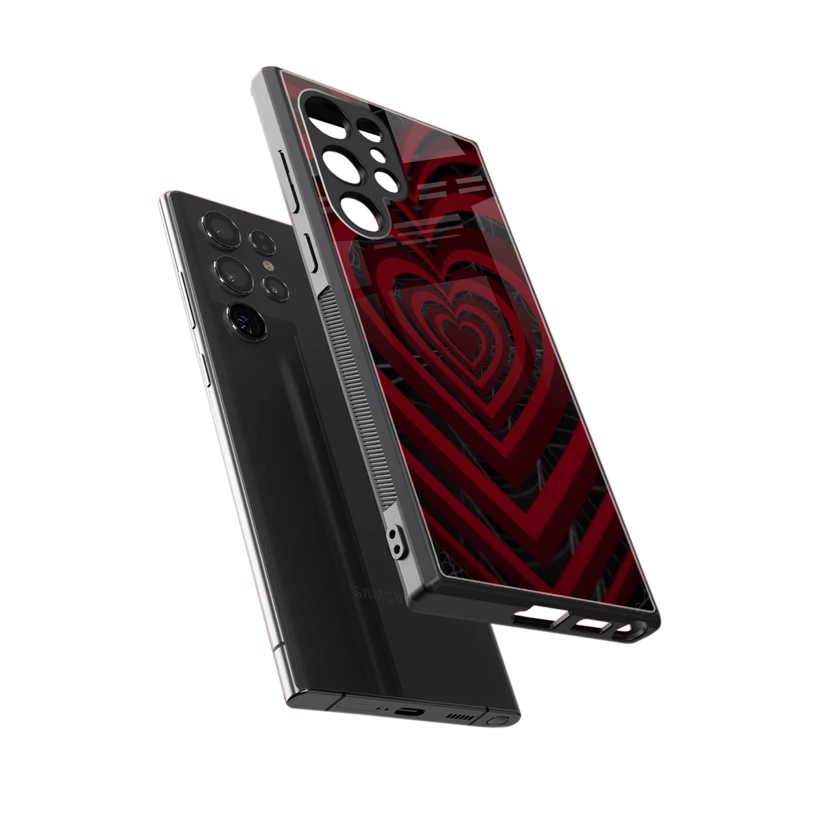 Y2K Hearts X Spider sleek samsung galaxy s24 ultra cover with tempered glass back and TPU edges
