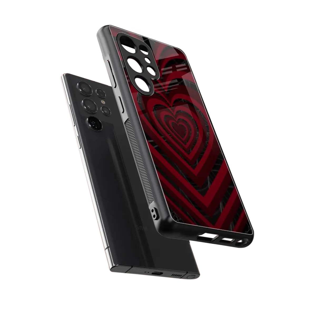 Y2K Hearts X Spider sleek samsung galaxy s26 ultra cover with tempered glass back and TPU edges