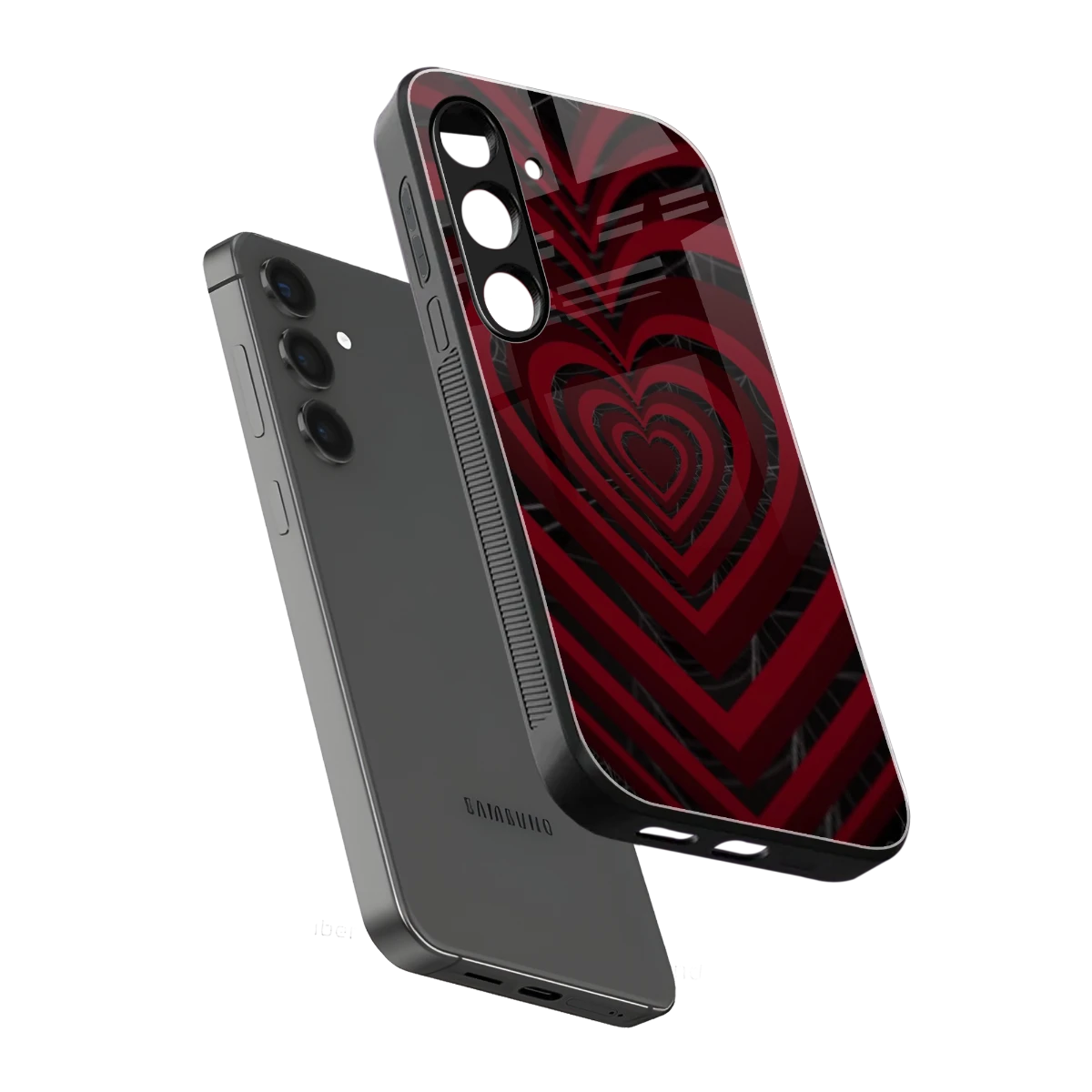 Y2K Hearts X Spider sleek samsung galaxy s24 cover with tempered glass back and TPU edges