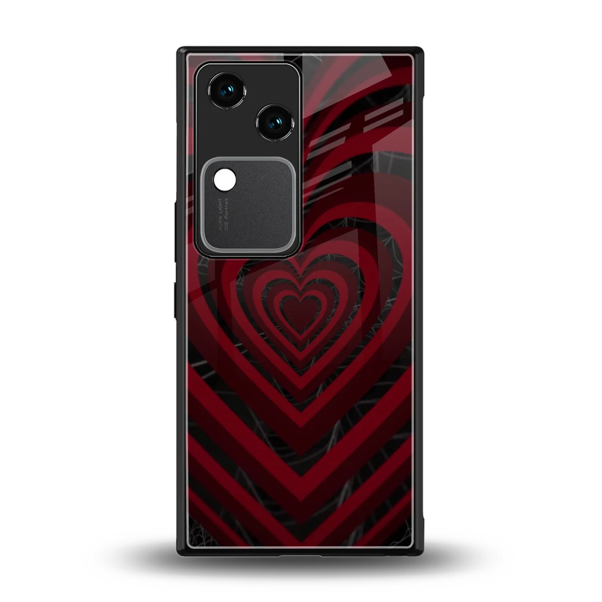 Y2K Hearts X Spider back phone cover | glass case for vivo v30