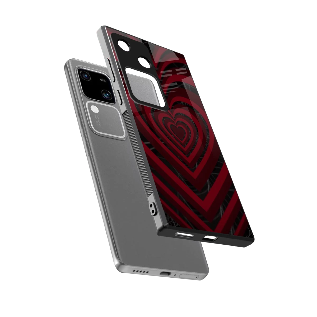 Y2K Hearts X Spider sleek vivo v30 cover with tempered glass back and TPU edges