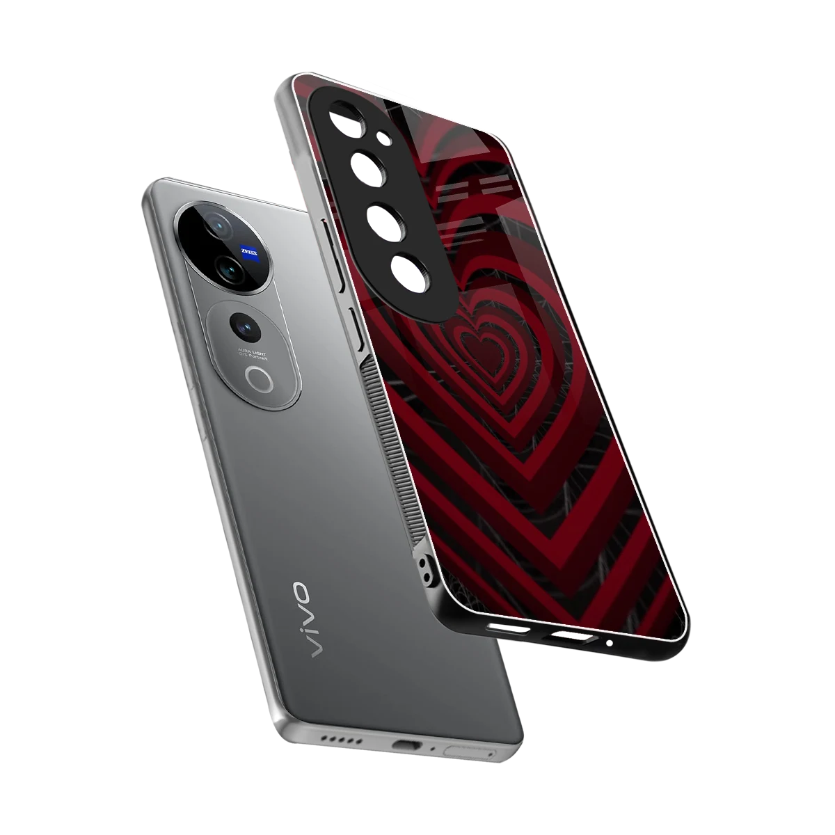 Y2K Hearts X Spider sleek vivo v40 pro cover with tempered glass back and TPU edges
