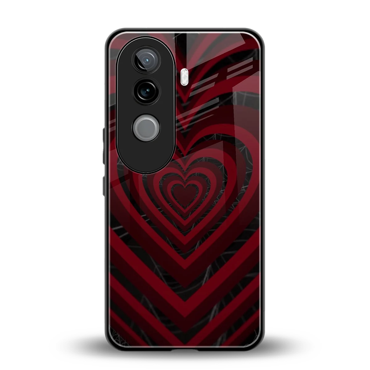 Y2K Hearts X Spider back phone cover | glass case for vivo v40e