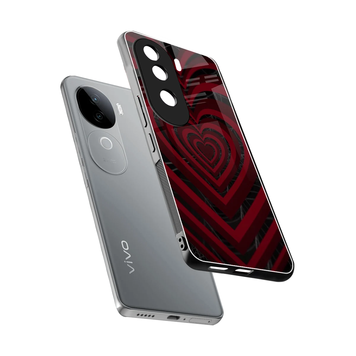 Y2K Hearts X Spider sleek vivo v40e cover with tempered glass back and TPU edges