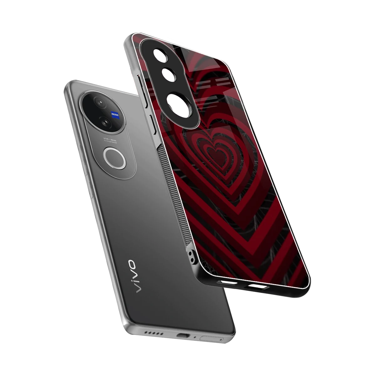 Y2K Hearts X Spider sleek vivo v50 cover with tempered glass back and TPU edges
