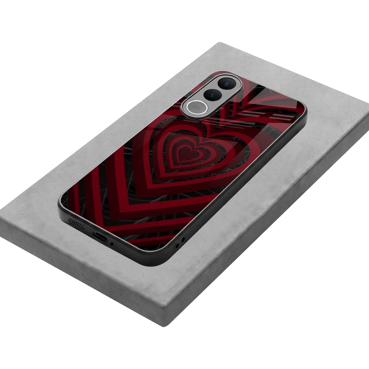 Y2K Hearts X Spider stylish phone case for vivo v70 fe | glossy glass and slim fit