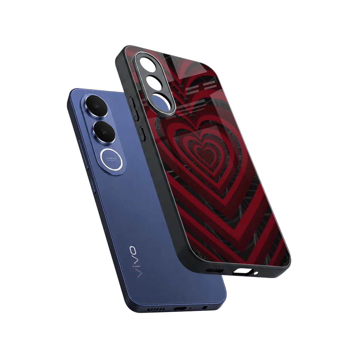 Y2K Hearts X Spider sleek vivo v70 fe cover with tempered glass back and TPU edges