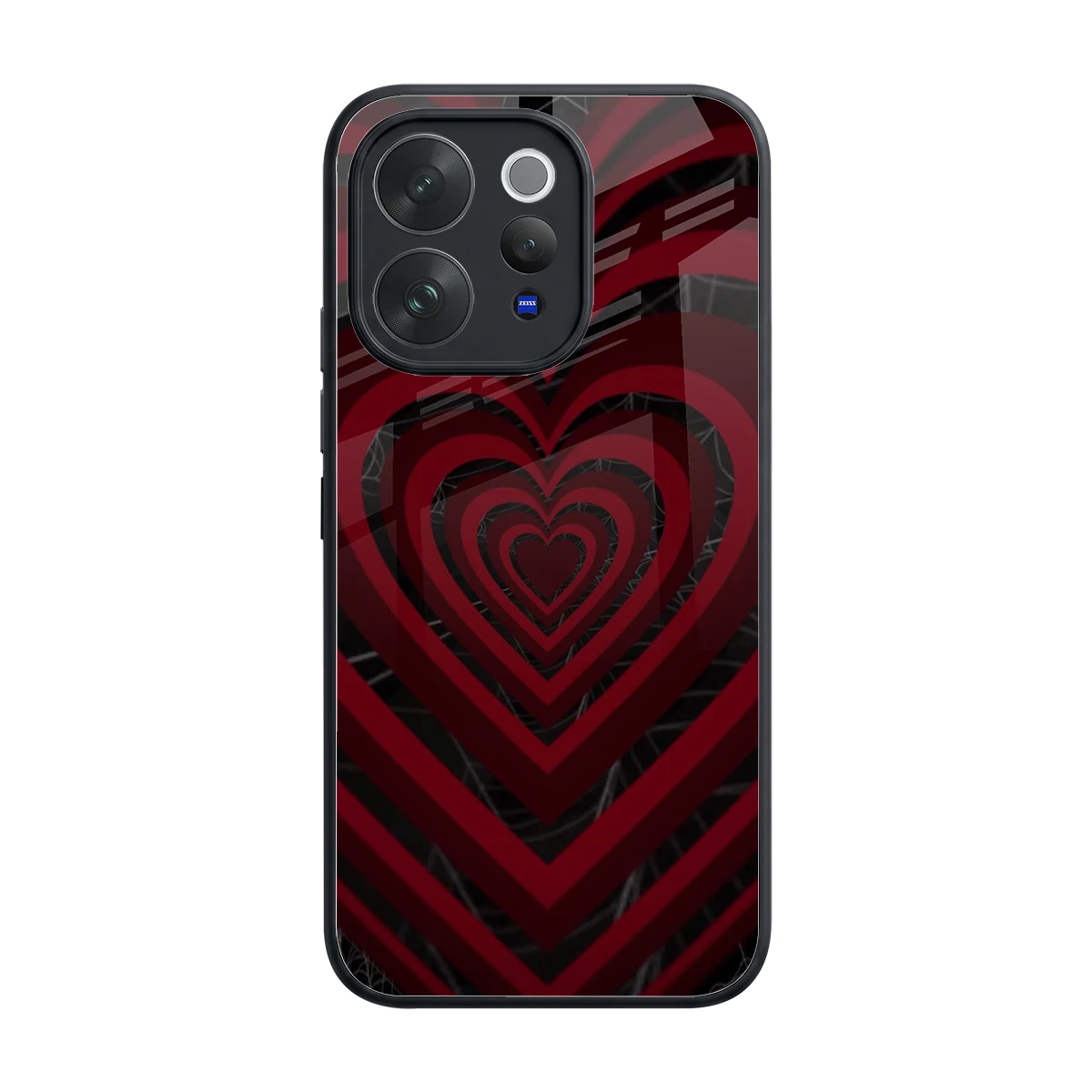 Y2K Hearts X Spider back phone cover | glass case for vivo v70 elite